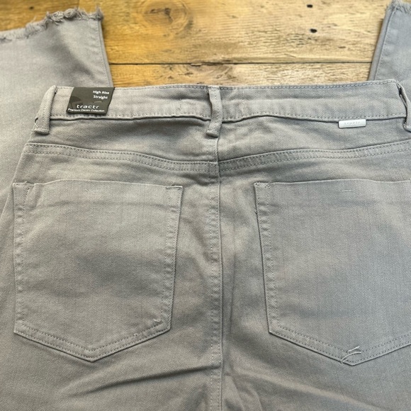 TRACTR Light Charcoal Grey Flannel Soft High Rise Straight Leg Jeans Sz 6/28 - Picture 9 of 12